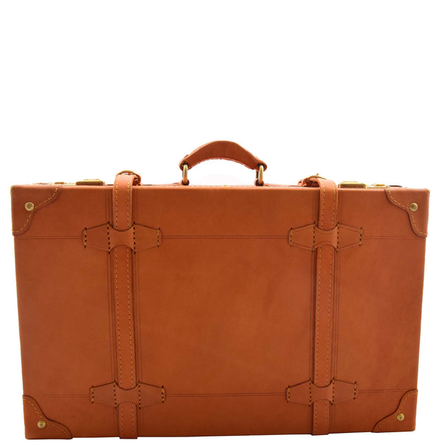 Leather Antique English Steamer Trunk Case Tan A1 Fashion Goods