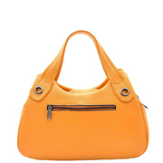Womens Leather Handbag Twin Zip Top Casual Fashion Tote Grab Bag A850 Yellow