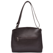 Womens Premium Leather Hobo Bag Shoulder Crossbody Strap Multi Pockets Handbag A5003 Brown