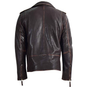 Mens Real Leather Biker Jacket Zip Brando New Zealand Sheep Anthony Brown 2