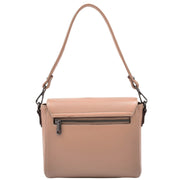 Womens Leather Messenger Bag Croc Trim Cross Body Fashion Handbag A2045 Taupe