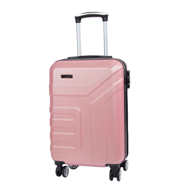Hard Shell Cabin Bag Expandable 4 Wheeled Spinner Luggage Rio Rose Gold 3