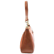 Womens Detachable Straps Leather Shoulder Bag ELLA Cognac 3