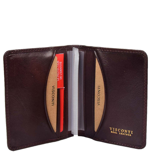 RFID Protected Bi-fold Wallet Small Credit Card Holder Geneva Brown 5