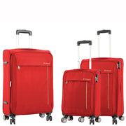 Lightweight 4 Wheel Luggage Expandable Soft Venus Red