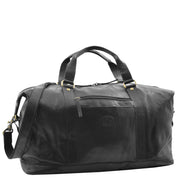 Genuine Leather Holdall Travel Duffle Weekend Cabin Size Bag York Black