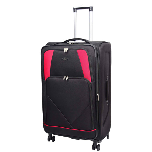 Expandable Four Wheel Soft Suitcase Luggage York Black 8