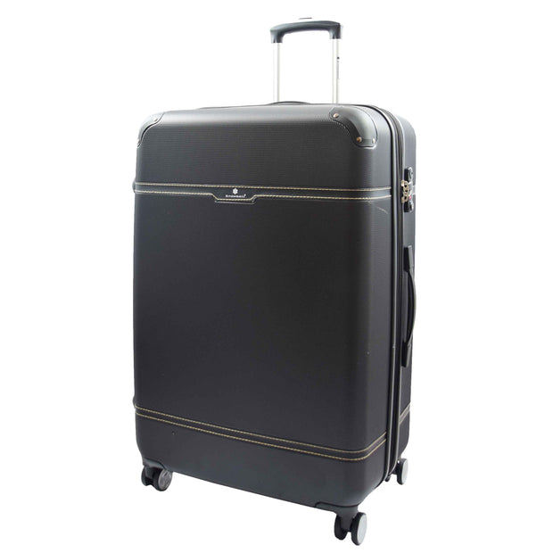 Vintage 4 Wheel Hard Shell Luggage Expandable Retro Suitcases Travel Bags Grand Black