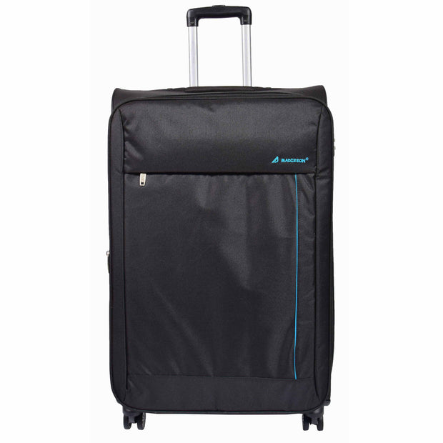 Lightweight 4 Wheel Luggage Expandable Soft Venus Black 3