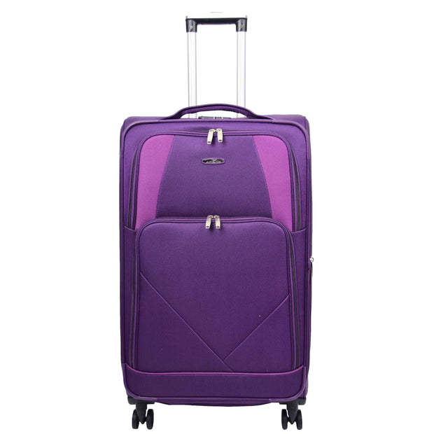 Expandable Four Wheel Soft Suitcase Luggage York Purple 9