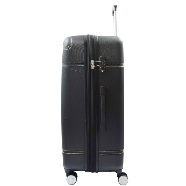 Vintage 4 Wheel Hard Shell Luggage Expandable Retro Suitcases Travel Bags Grand Black