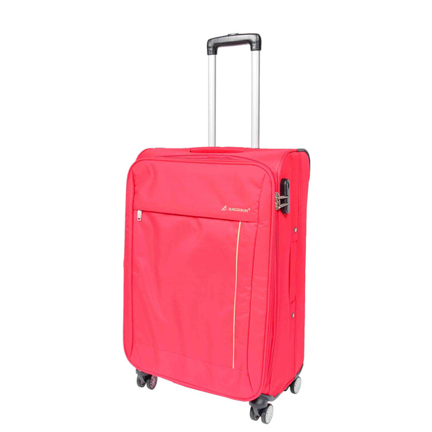 Lightweight 4 Wheel Luggage Expandable Soft Venus Red 7