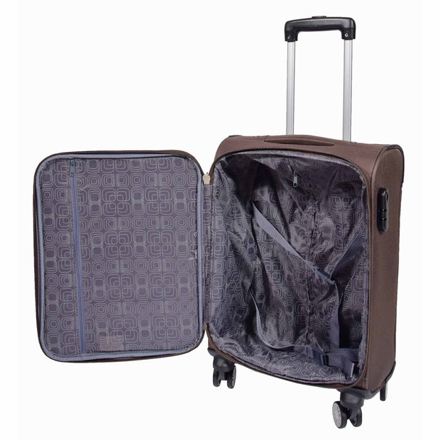 Lightweight 4 Wheel Luggage Expandable Soft Venus Brown 15