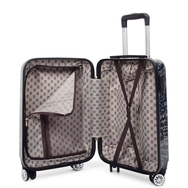 Expandable Four Wheel Print Suitcase Hard Shell Luggage ALGEBRA 18