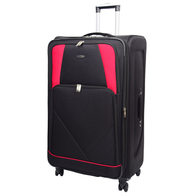 Expandable Four Wheel Soft Suitcase Luggage York Black 3
