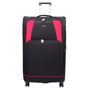 Expandable Four Wheel Soft Suitcase Luggage York Black 4