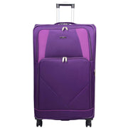 Expandable Four Wheel Soft Suitcase Luggage York Purple 4