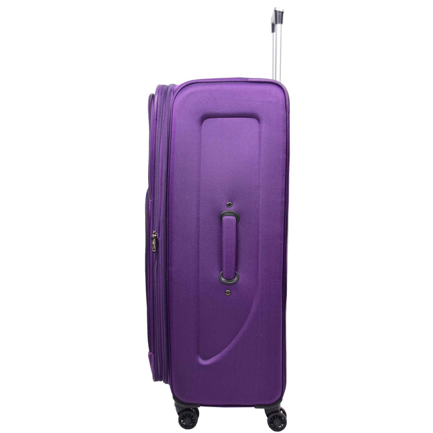 Expandable Four Wheel Soft Suitcase Luggage York Purple 5
