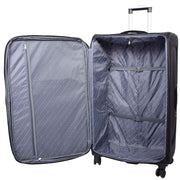 Expandable Four Wheel Soft Suitcase Luggage York Black 7