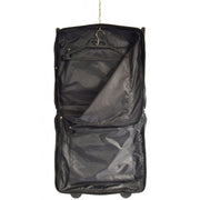 Genuine Leather Garment Dress Suit Carrier A1236 Black Open