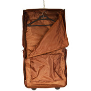 Genuine Leather Garment Dress Suit Carrier A1236 Cognac Open