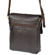 Mens Real Leather Cross body Messenger Bag A224 Brown Front