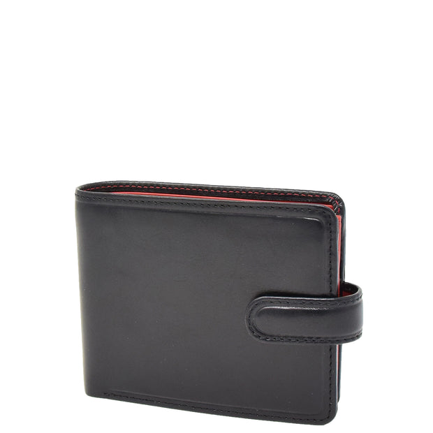 Mens High Quality Real Italian Leather Wallet Purse AVT53 Black Front