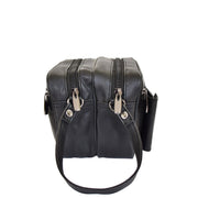 Gents Real Leather Wrist Bag Clutch Travel Black Bag Mason Side