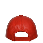 Genuine Leather Baseball Cap Sports Casual Viper Red Back