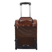 Luxurious Brown Leather Cabin Size Suitcase Hand Luggage Beverley Hills Back