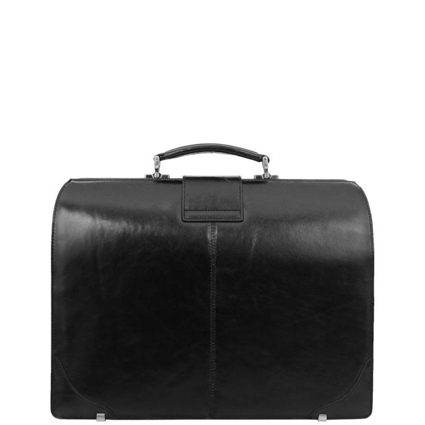 Exclusive Doctors Leather Bag Black Italian Briefcase Gladstone Bag Doc Back