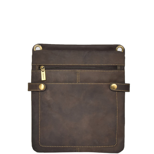 Brown Vintage Leather Cross body Unisex Sling Bag Hastings Front