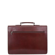 Brown Leather Briefcase For Mens Laptop Business Organiser Shoulder Bag Alvin Back