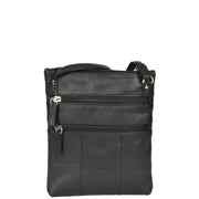Womens Cross-Body Real Leather Shoulder Travel Bag A606 Black Back