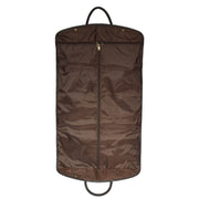 Genuine Soft Leather Suit Carrier Dress Garment Bag A173 Brown Back Open