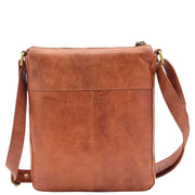 Womens Genuine Soft Vintage Leather Crossbody Messenger Bag Jill Cognac 4