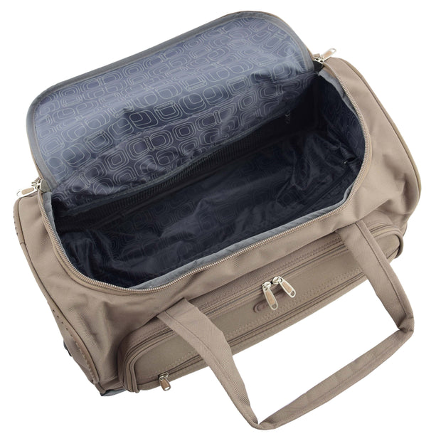 Travel Duffle Bag Lightweight Wheeled Holdall Weekend Cabin Bag Darwin Beige