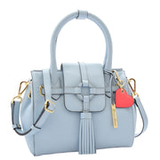 Womens Genuine Leather Handbag Tote Hobo Top Handle Dress Bag Claudia Sky Blue