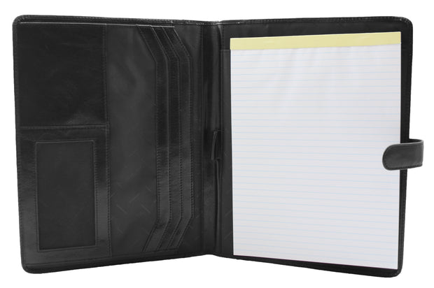 Italian Leather Conference Folder Black A4 Writing Pad Underarm Bag Enzo 1