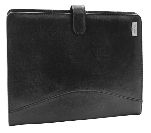Italian Leather Conference Folder Black A4 Writing Pad Underarm Bag Enzo 2