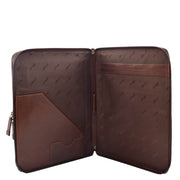 Real Brown Leather Folio Case Tablet A4 Document Underarm Conference Bag Ben Open 1
