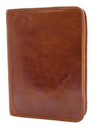 Real Leather Folio Underarm Bag Cognac Ring Binder A4 Pad - Arturo 4