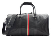 Genuine Leather Holdall Sports Weekend Travel Duffle Bag Miami Black 6