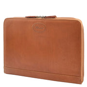 Real Tan Leather Folio Case A4 Document Underarm Conference Bag Ben Front 2