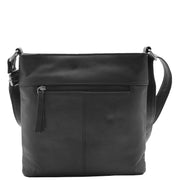 Womens Genuine Soft Leather Crossbody Messenger Casual Bag Ida Black 1