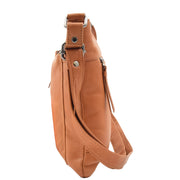 Womens Genuine Soft Leather Crossbody Messenger Casual Bag Ida Cognac 2