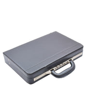 Men Women Classic Small Attaché Slim Briefcase Dual Lock Business Bag Pixie