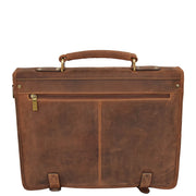 Real Leather Vintage Tan Briefcase Laptop Shoulder Bag A134 Back