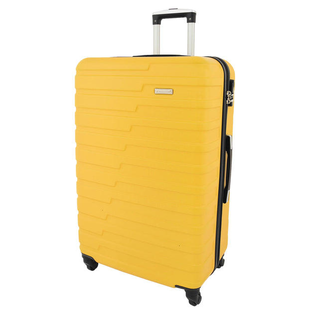 Robust 4 Wheel Suitcases ABS Yellow Lightweight Digit Lock Luggage Travel Bag Stargate