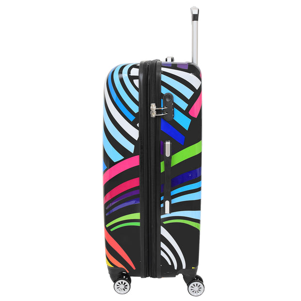 Expandable Hard Shell Multicolour Hearts 4 Wheel Luggage Suitcase Large 2